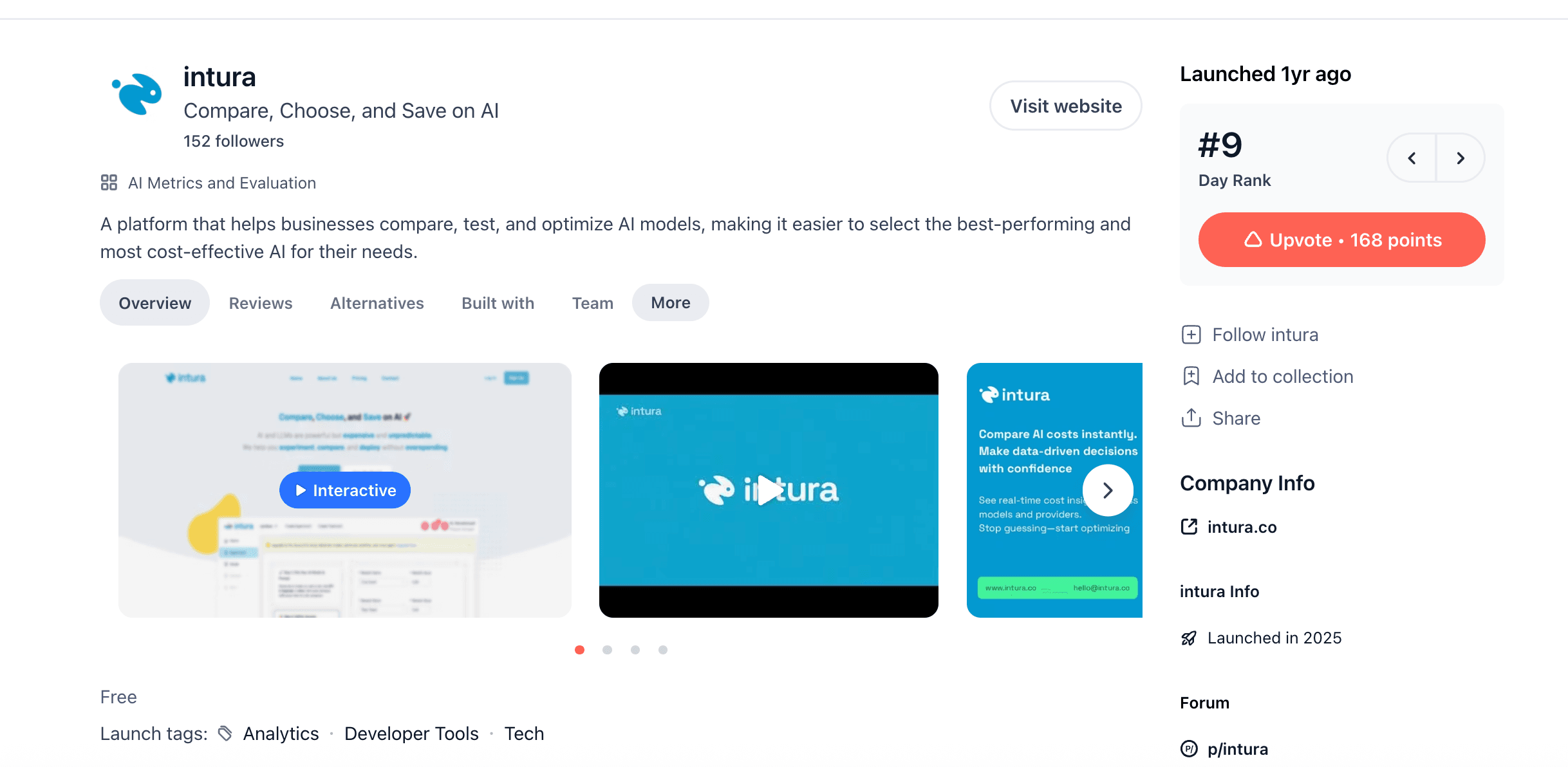 Intura Lands #9 Product of the Day on Product Hunt